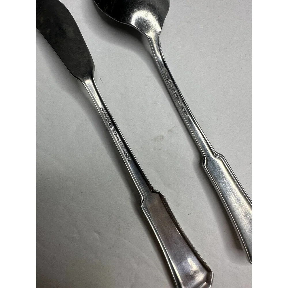 Rogers Landscape Floral Stainless Flatware Replacement Spoon Butter Knife‎ 2 Pc